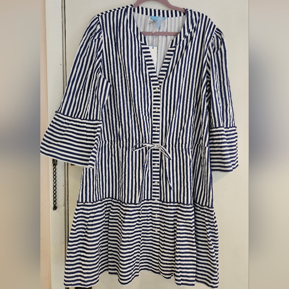Striped Blue And White Dress